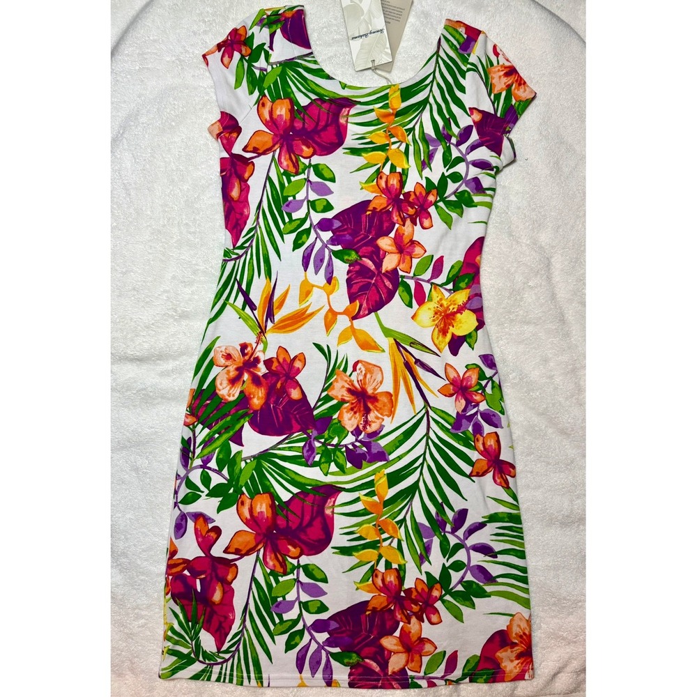 Tommy Bahama Marabella Blooms Short Dress White Floral Tropical XS TW616798 NEW